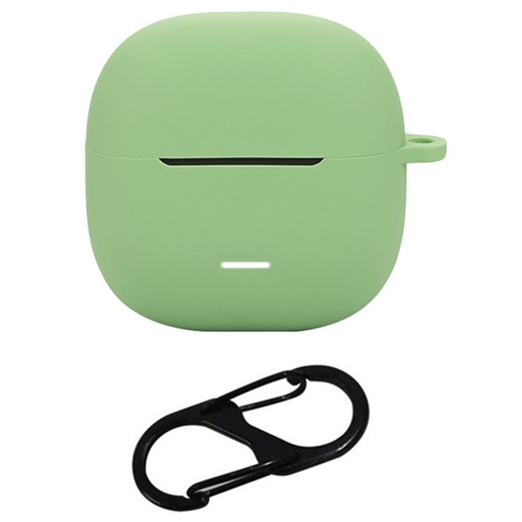 For Xiaomi Redmi Buds 6 Lite Silicone Case Protective Cover With Carabiner - Matcha Green