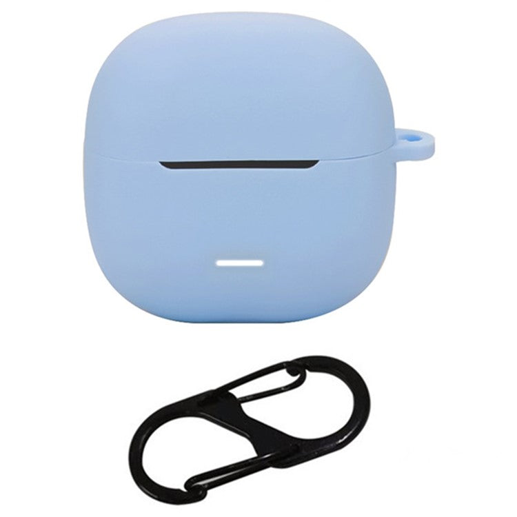 For Xiaomi Redmi Buds 6 Lite Silicone Case Protective Cover With Carabiner - Baby Blue