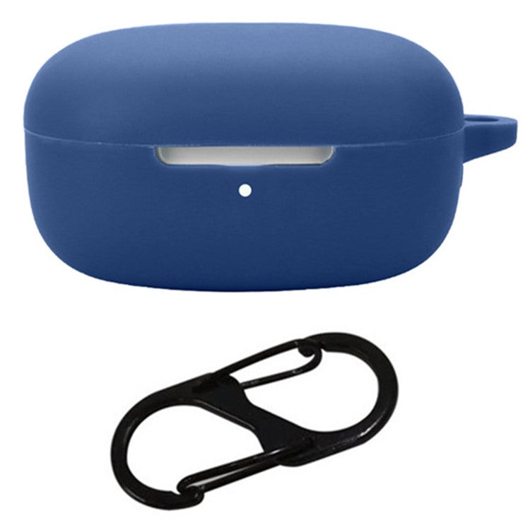 For Xiaomi Redmi Buds 6 Play Bluetooth Earphones Case Soft Silicone Cover with Anti-Lost Buckle - Dark Blue