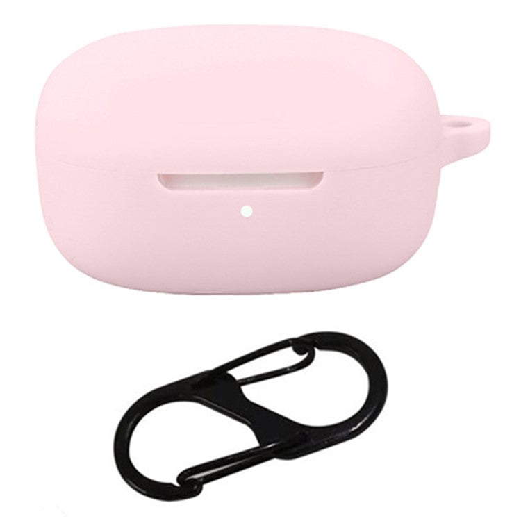 For Xiaomi Redmi Buds 6 Play Bluetooth Earphones Case Soft Silicone Cover with Anti-Lost Buckle - Pink
