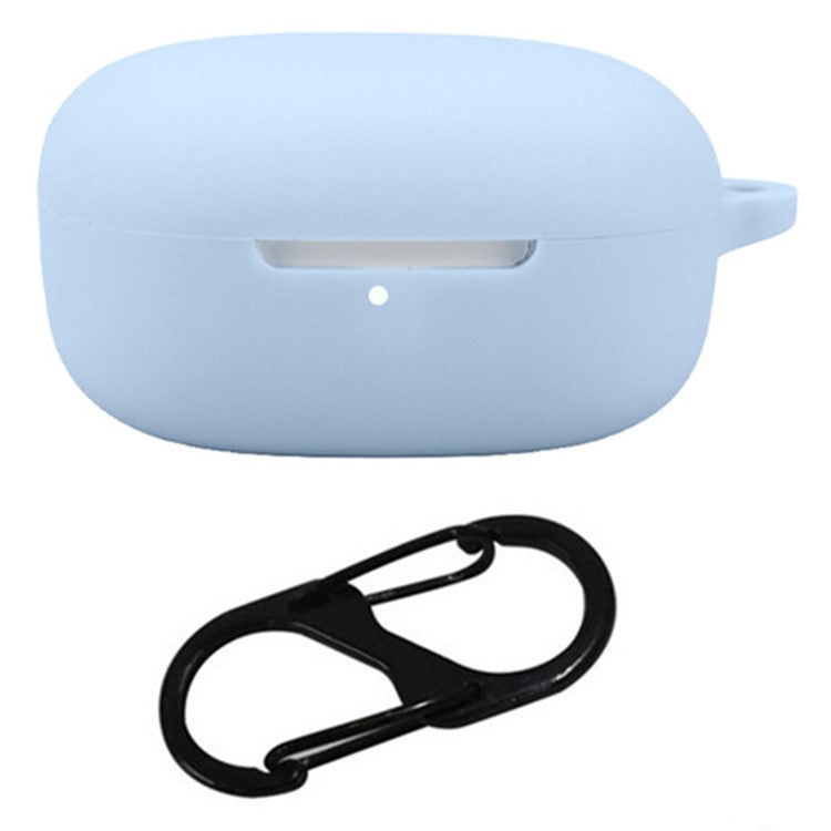 For Xiaomi Redmi Buds 6 Play Bluetooth Earphones Case Soft Silicone Cover with Anti-Lost Buckle - Baby Blue
