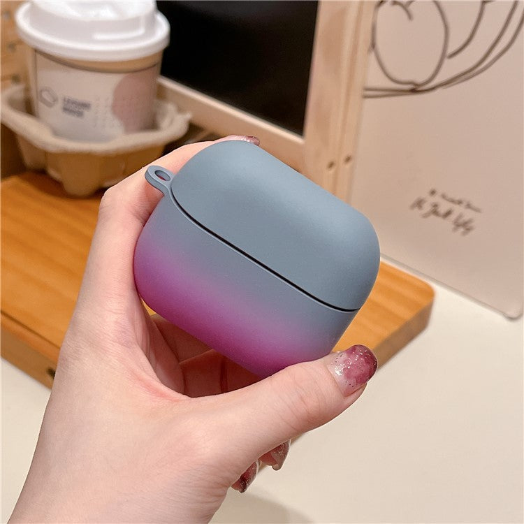 For Samsung Galaxy Buds3 Pro / Buds3 Case Gradient Color Hard PC Matte Earphone Cover - Grey+Purple