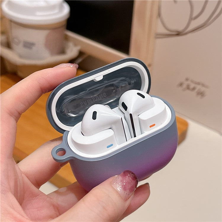 For Samsung Galaxy Buds3 Pro / Buds3 Case Gradient Color Hard PC Matte Earphone Cover - Grey+Purple