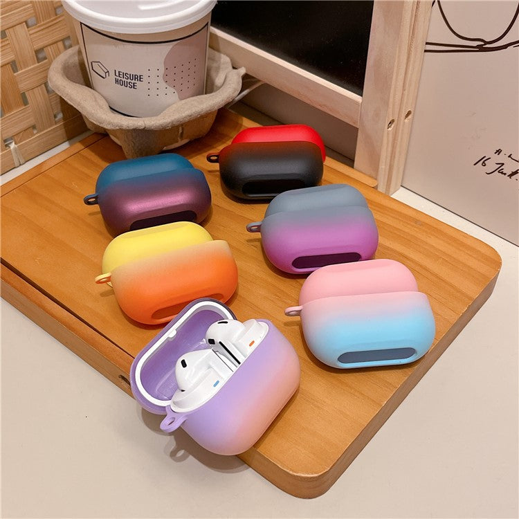 For Samsung Galaxy Buds3 Pro / Buds3 Case Gradient Color Hard PC Matte Earphone Cover - Pink+Blue