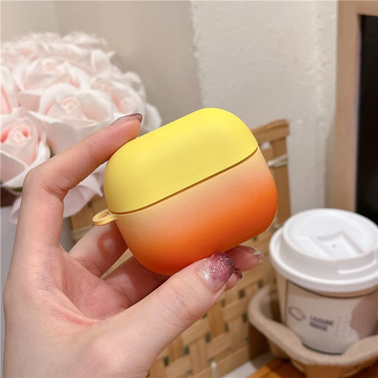 For Samsung Galaxy Buds3 Pro / Buds3 Case Gradient Color Hard PC Matte Earphone Cover - Yellow+Orange