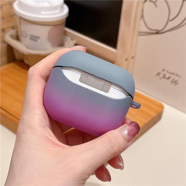 For Samsung Galaxy Buds3 Pro / Buds3 Case Gradient Color Hard PC Matte Earphone Cover - Blue+Purple