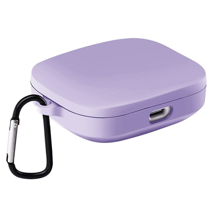 For Xiaomi Redmi Buds 6S / Buds 6 Active Case Wireless Earphone Silicone Protective Cover with Carabiner - Purple
