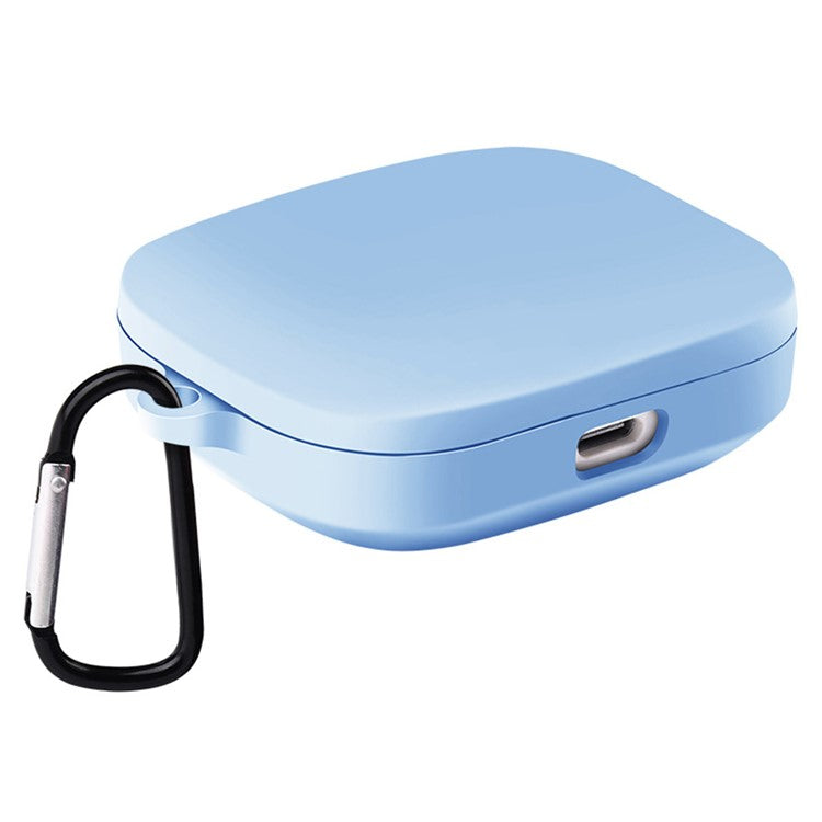 For Xiaomi Redmi Buds 6S / Buds 6 Active Case Wireless Earphone Silicone Protective Cover with Carabiner - Sky Blue