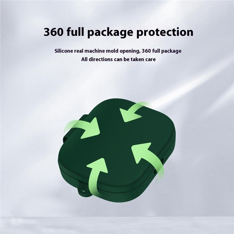 For Xiaomi Redmi Buds 6S / Buds 6 Active Case Wireless Earphone Silicone Protective Cover with Carabiner - Matcha Green