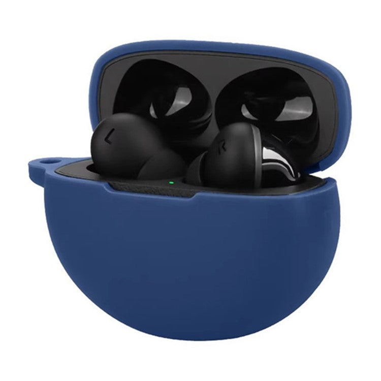 For Oppo Enco X3 Charging Case Cover Bluetooth Earbuds Soft Silicone Cover with Anti Lost Buckle - White