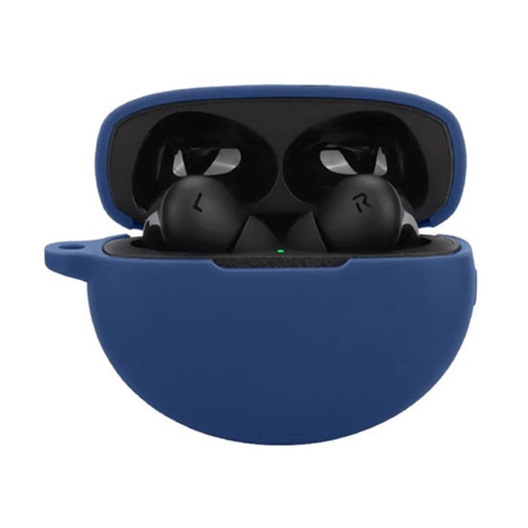 For Oppo Enco X3 Charging Case Cover Bluetooth Earbuds Soft Silicone Cover with Anti Lost Buckle - Black