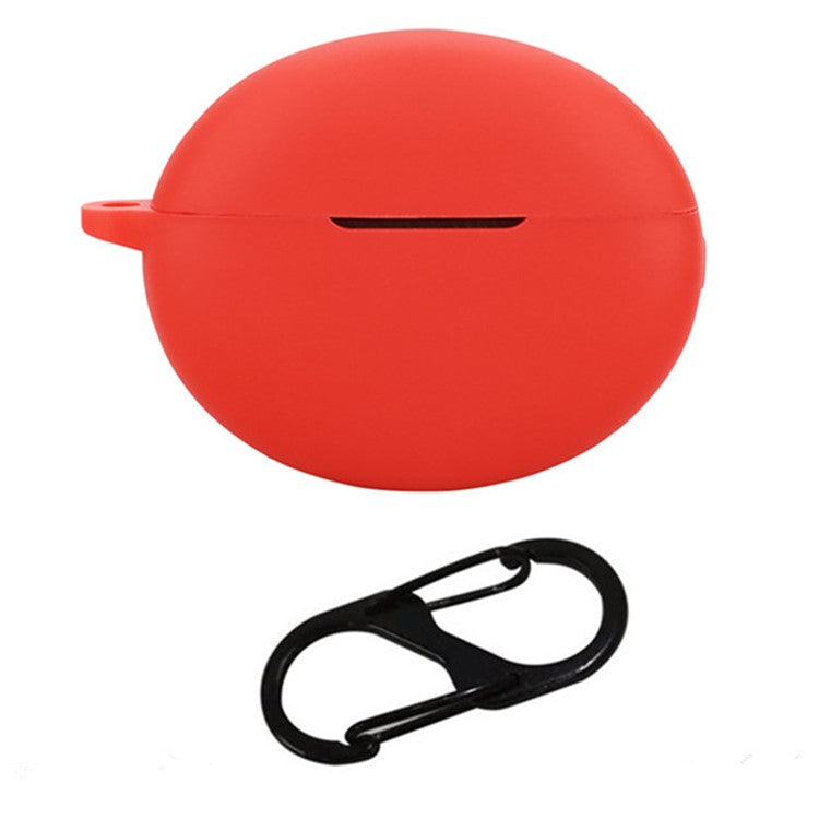 For Oppo Enco X3 Charging Case Cover Bluetooth Earbuds Soft Silicone Cover with Anti Lost Buckle - Red