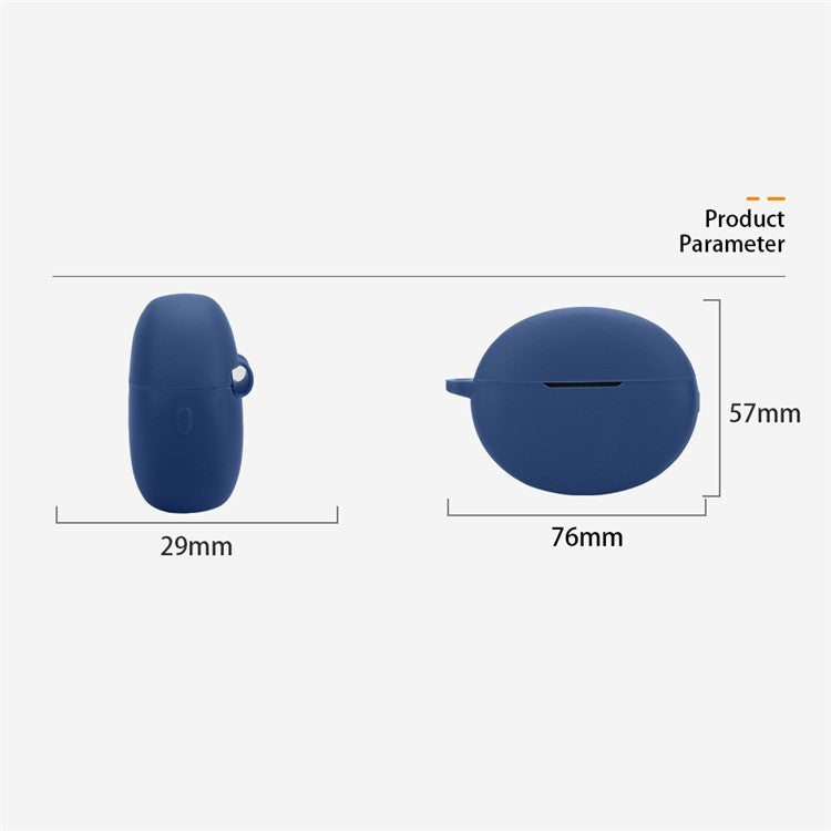 For Oppo Enco X3 Charging Case Cover Bluetooth Earbuds Soft Silicone Cover with Anti Lost Buckle - Blackish Green