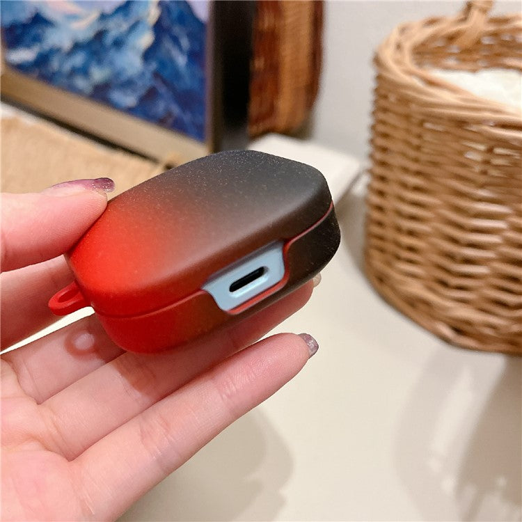 For Xiaomi Redmi Buds 6 Active Case Gradient Color Hard PC Matte Earphone Cover - Red+Black