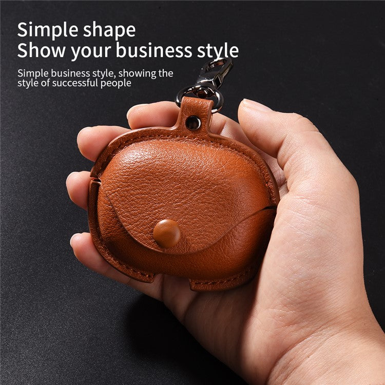 For Xiaomi Redmi Buds 6 Charging Case Cover Leather+PC Earbuds Protective Case - Dark Brown