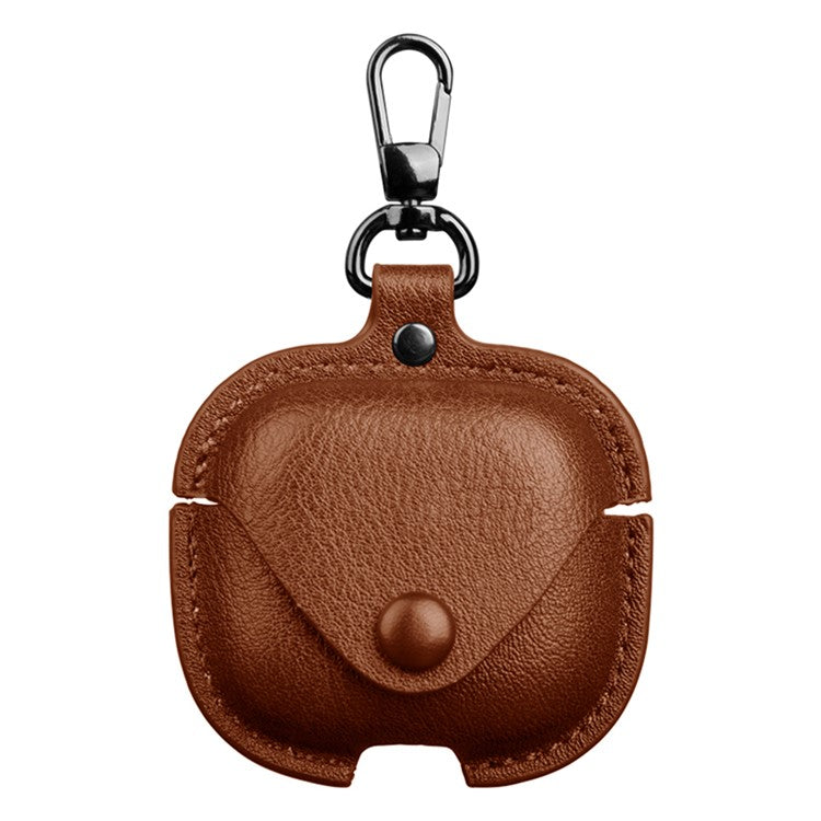 For Xiaomi Redmi Buds 6 Active Charging Case Cover Leather+PC Earbuds Protective Case - Brown