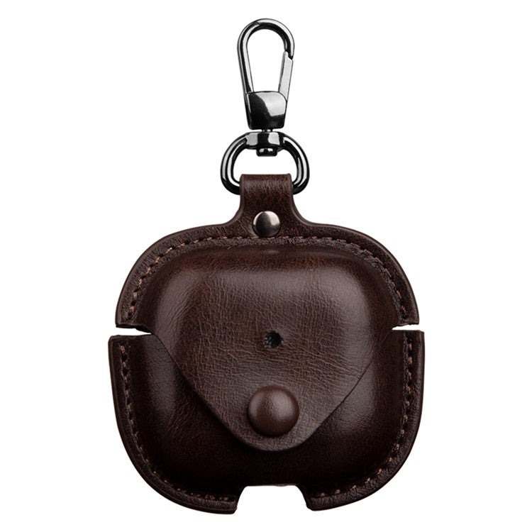 For Xiaomi Redmi Buds 6 Active Charging Case Cover Leather+PC Earbuds Protective Case - Dark Brown