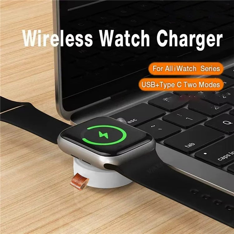 A01 For Apple Watch USB Wireless Charger Magnetic Charging Dock - White