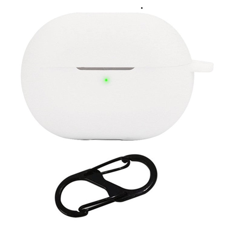 For Huawei Freebuds Pro 4 Case with Anti Lost Buckle Bluetooth Earbuds Silicone Protective Cover - White