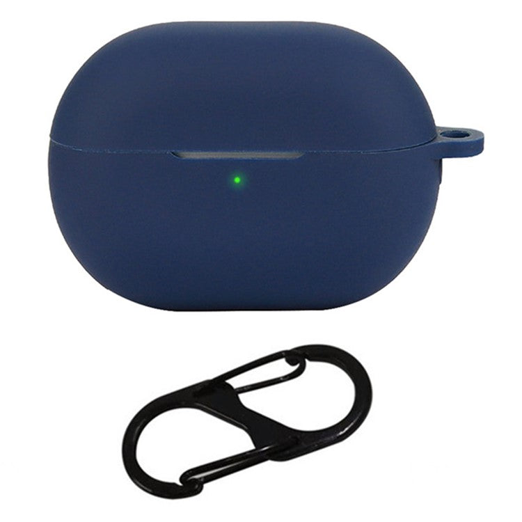 For Huawei Freebuds Pro 4 Case with Anti Lost Buckle Bluetooth Earbuds Silicone Protective Cover - Dark Blue