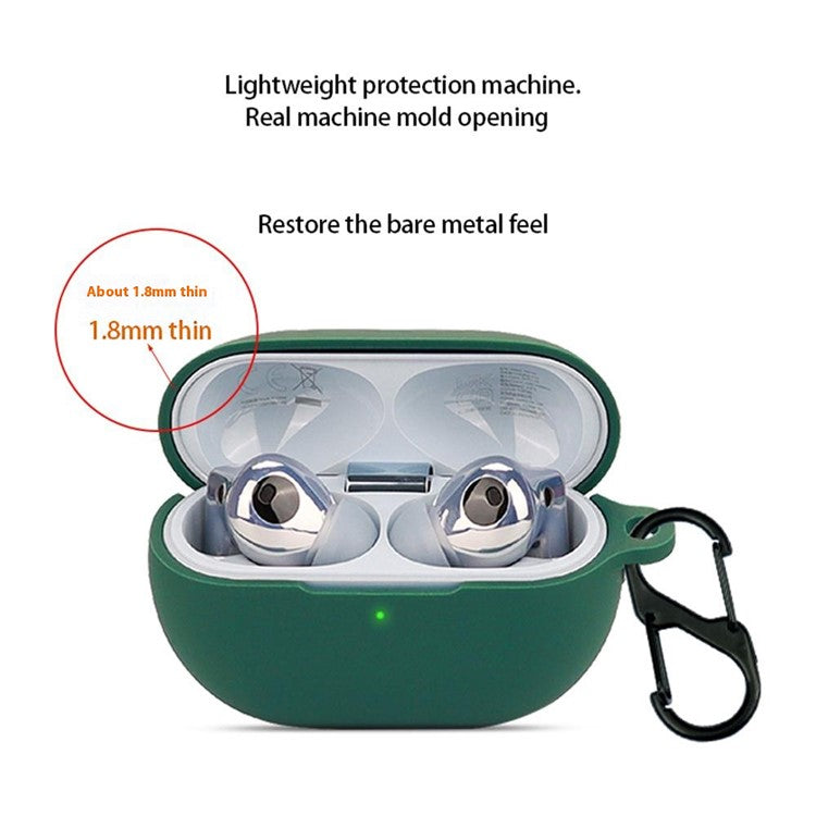 For Huawei Freebuds Pro 4 Case with Anti Lost Buckle Bluetooth Earbuds Silicone Protective Cover - Transparent