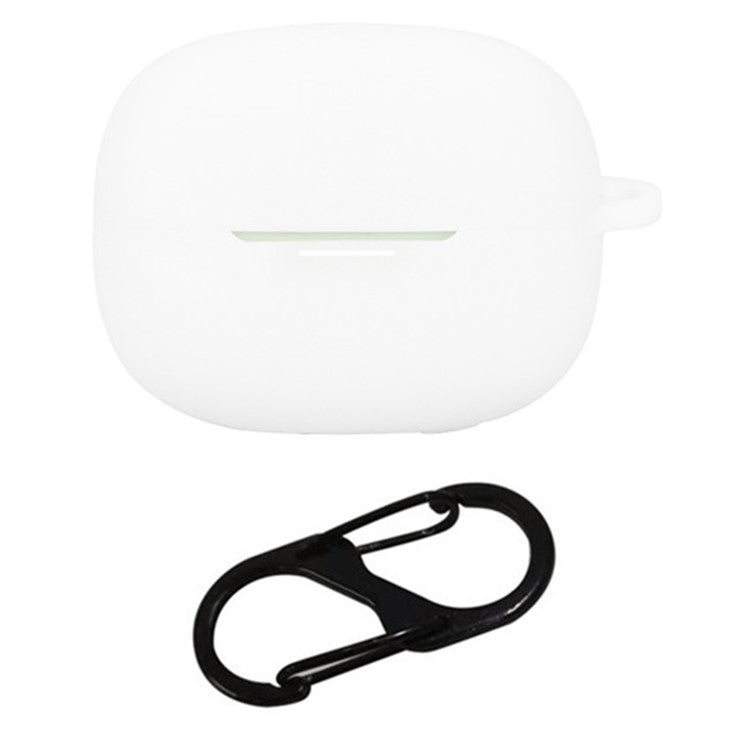 For Xiaomi Redmi Buds 6 Pro Case with Anti Lost Buckle Bluetooth Earbuds Silicone Protective Cover - White