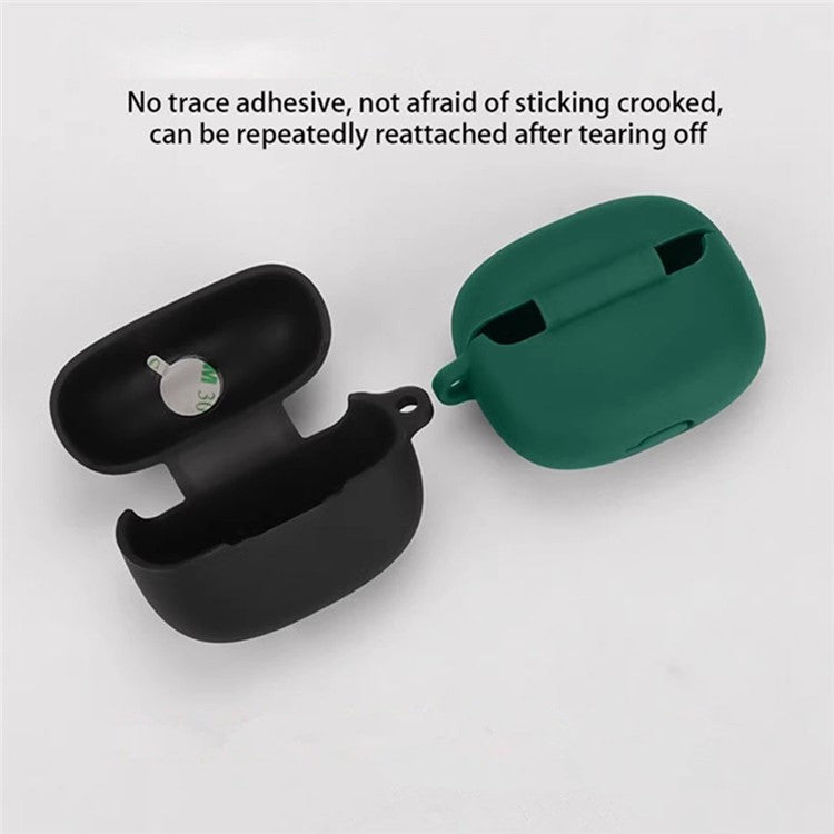 For Xiaomi Redmi Buds 6 Pro Case with Anti Lost Buckle Bluetooth Earbuds Silicone Protective Cover - Blackish Green