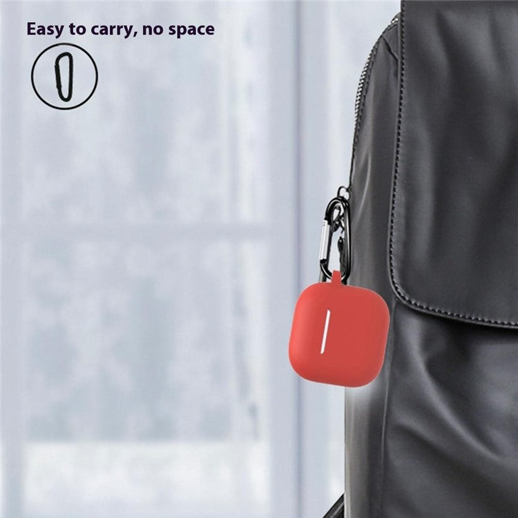 6 in 1 Headset Accessories for AirPods 4 Silicone Case + Carrying Strap + Earphone Holder + Ear Hooks + Neck Strap + Keychain - Red