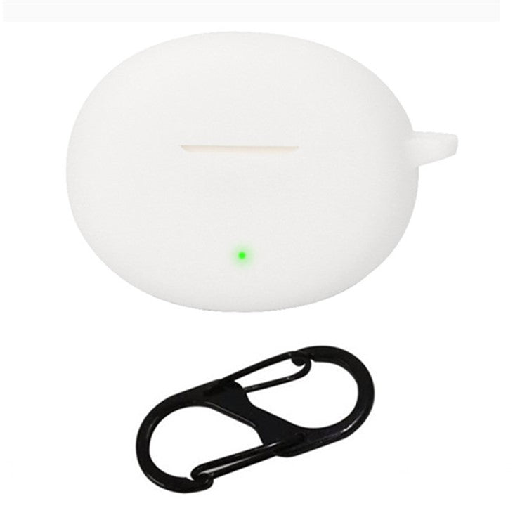 For OnePlus Buds Ace 2 Case with Anti Lost Buckle Bluetooth Earbuds Silicone Protective Cover - White