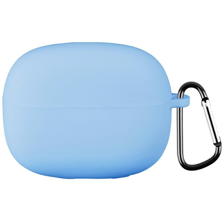 For Xiaomi Redmi Buds 6 Pro Silicone Case Bluetooth Earphone Anti-Scratch Protective Cover with Carabiner - Sky Blue