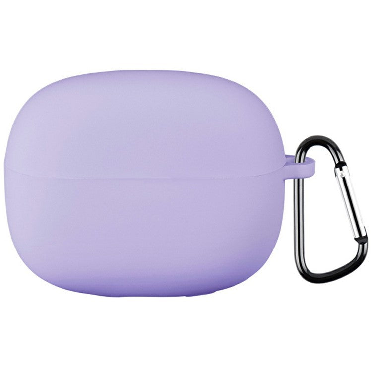 For Xiaomi Redmi Buds 6 Pro Silicone Case Bluetooth Earphone Anti-scratch Protective Cover with Carabiner - Purple