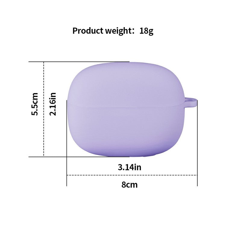 For Xiaomi Redmi Buds 6 Pro Silicone Case Bluetooth Earphone Anti-scratch Protective Cover with Carabiner - Purple