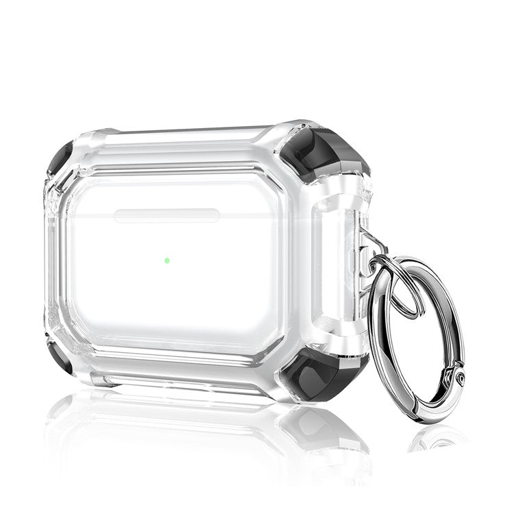 Four-corner Anti-Drop Clear TPU Protective Case Cover for AirPods Pro - Black