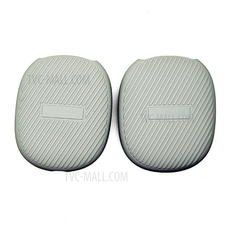 1 Pair Stripe Design Silicone Headphone Protective Case Cover for Airpods Max - Grey