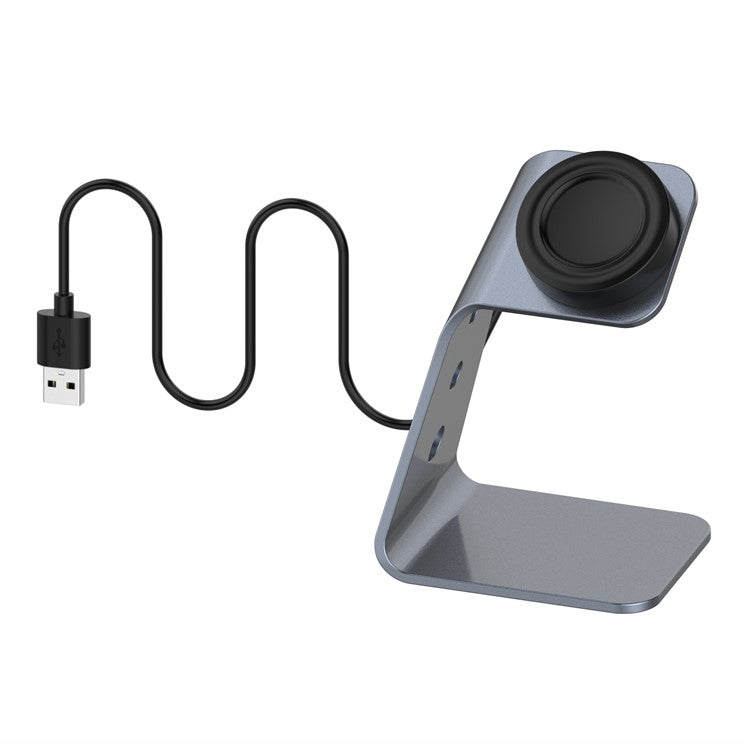 Universal Aluminum Alloy Charger Desktop Charging Stand Holder for Samsung Galaxy Watch4 Classic 46mm/42mm/Galaxy Watch4 40mm/44mm - Grey