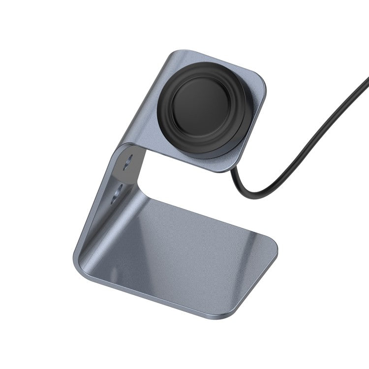Universal Aluminum Alloy Charger Desktop Charging Stand Holder for Samsung Galaxy Watch4 Classic 46mm/42mm/Galaxy Watch4 40mm/44mm - Grey