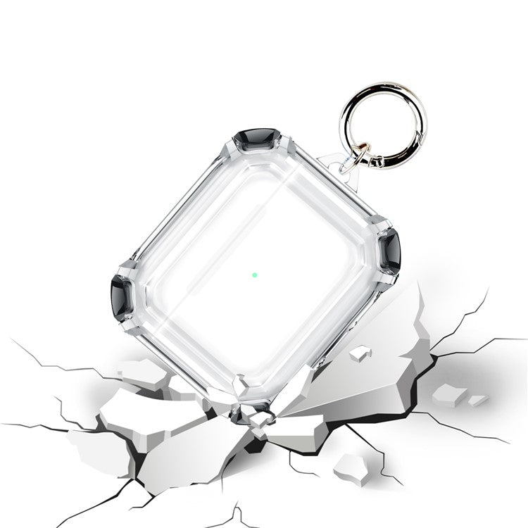 Dual Color Transparent TPU Protective Case Earphone Cover with Keyring for Apple AirPods 3 - Black