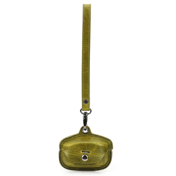 CONTACTS FAMILY Genuine Leather Case for Sony WF-1000XM4 Wireless Headphones - Green