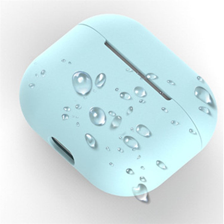 Solid Color Wireless Earphone Charging Case Cover Silicone Protective Sleeve for AirPods 3 - Grey