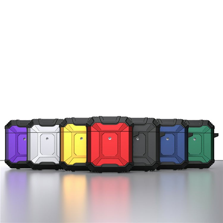 Portable Shock-resistant TPU Earbuds Case Cover Anti-drop Protective Case with Keychain for AirPods 1/2 - Red