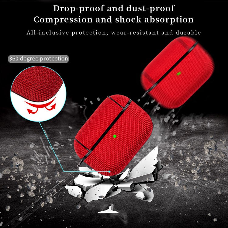 Solid Color Nylon Waterproof Bluetooth Earphone Protective Case Cover for AirPods Pro - Army Green