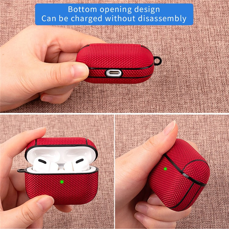 Solid Color Nylon Waterproof Bluetooth Earphone Protective Case Cover for AirPods Pro - Army Green