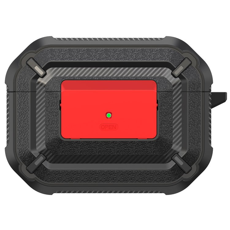 Portable Shockproof Anti-drop TPU+PC 2-in-1 Earphone Earbuds Case Cover with Lock/Buckle for Apple AirPods Pro - Type 1