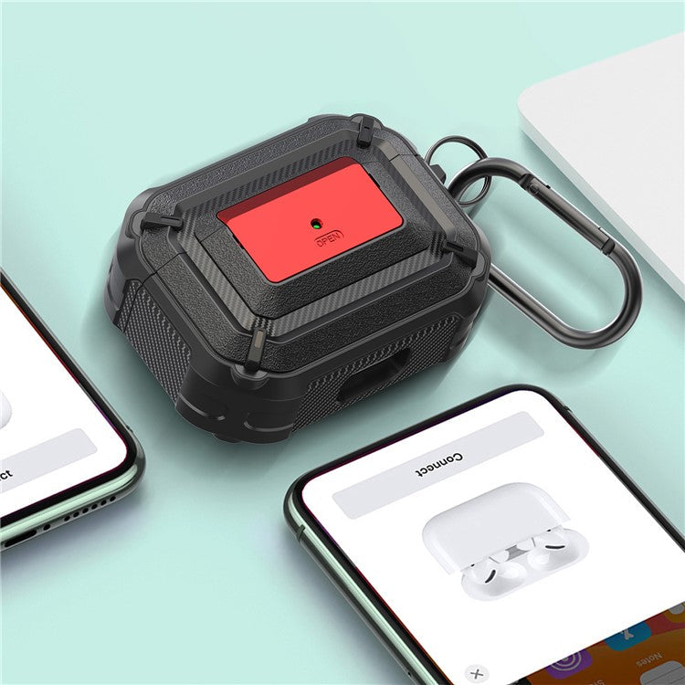Portable Shockproof Anti-drop TPU+PC 2-in-1 Earphone Earbuds Case Cover with Lock/Buckle for Apple AirPods Pro - Type 3
