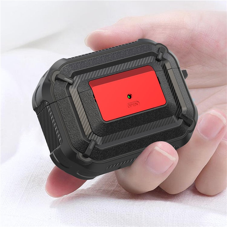 Portable Shockproof Anti-drop TPU+PC 2-in-1 Earphone Earbuds Case Cover with Lock/Buckle for Apple AirPods Pro - Type 10