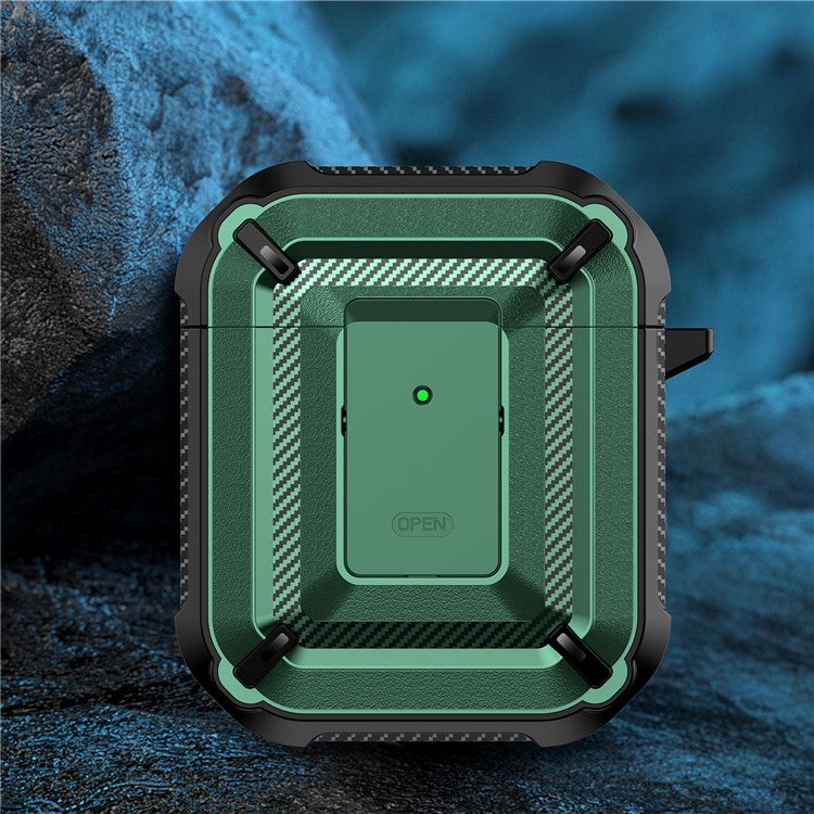 Anti-fall TPU+PC 2-in-1 Earphone Protective Case Cover with Lock/Buckle for Apple AirPods with Charging Case (2016)/(2019) / AirPods with Wireless Charging Case (2019) - Type 3