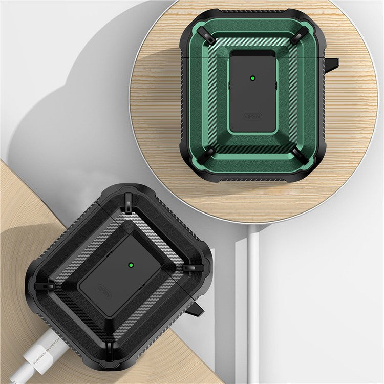 Anti-fall TPU+PC 2-in-1 Earphone Protective Case Cover with Lock/Buckle for Apple AirPods with Charging Case (2016)/(2019) / AirPods with Wireless Charging Case (2019) - Type 3