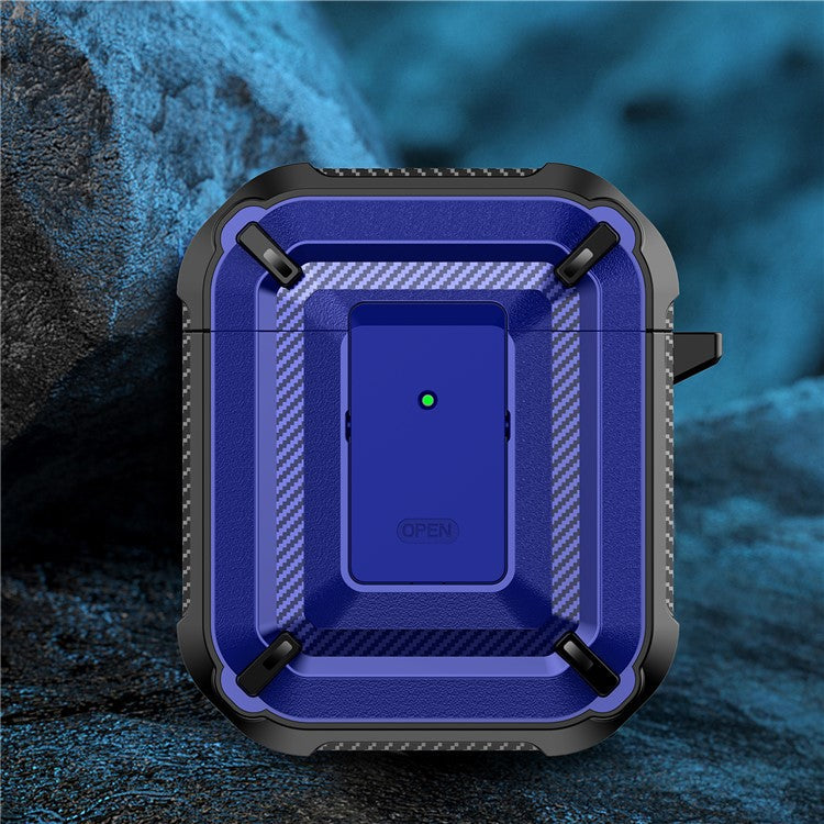 Anti-fall TPU+PC 2-in-1 Earphone Protective Case Cover with Lock/Buckle for Apple AirPods with Charging Case (2016)/(2019) / AirPods with Wireless Charging Case (2019) - Type 7