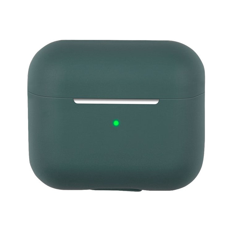 For AirPods 3 Solid Color Bluetooth Earphone Silicone Protective Case Cover - Dark Green