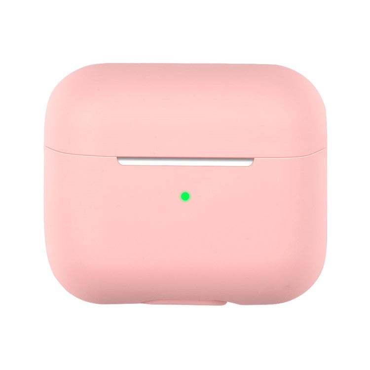 For AirPods 3 Solid Color Bluetooth Earphone Silicone Protective Case Cover - Pink